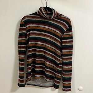 Fall colored striped turtle neck